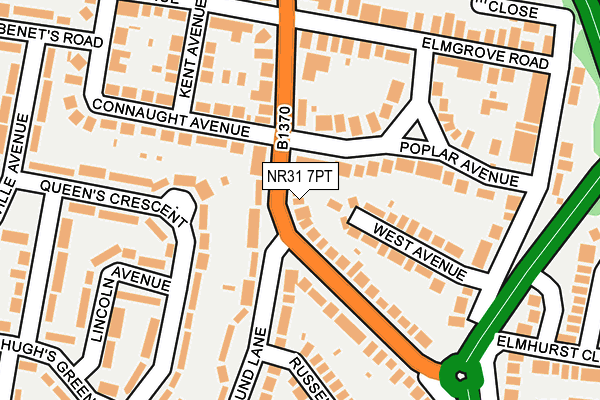 NR31 7PT map - OS OpenMap – Local (Ordnance Survey)