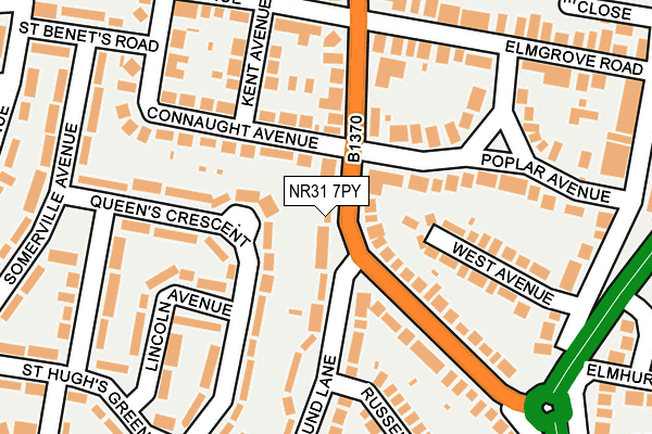 NR31 7PY map - OS OpenMap – Local (Ordnance Survey)