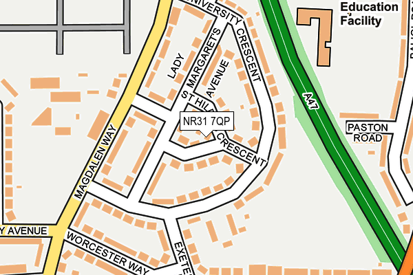 NR31 7QP map - OS OpenMap – Local (Ordnance Survey)