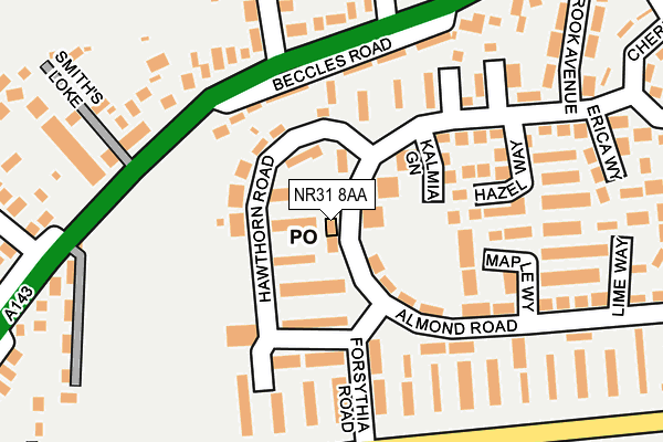 NR31 8AA map - OS OpenMap – Local (Ordnance Survey)