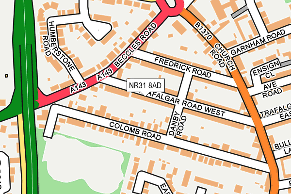 NR31 8AD map - OS OpenMap – Local (Ordnance Survey)