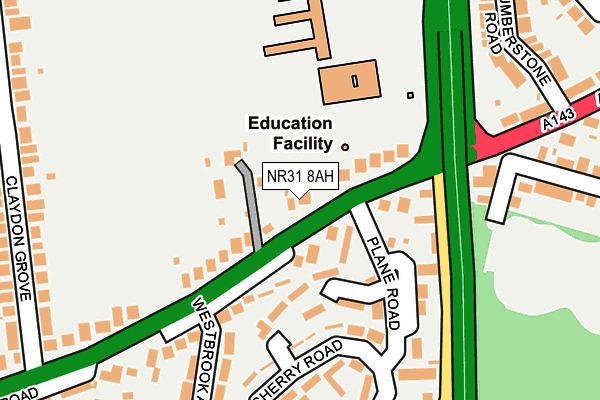 NR31 8AH map - OS OpenMap – Local (Ordnance Survey)