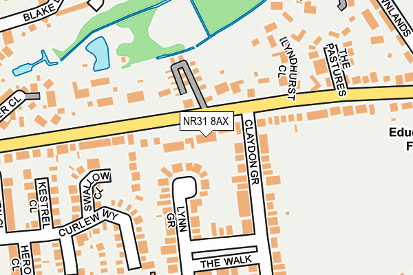 NR31 8AX map - OS OpenMap – Local (Ordnance Survey)