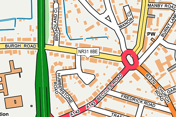 NR31 8BE map - OS OpenMap – Local (Ordnance Survey)