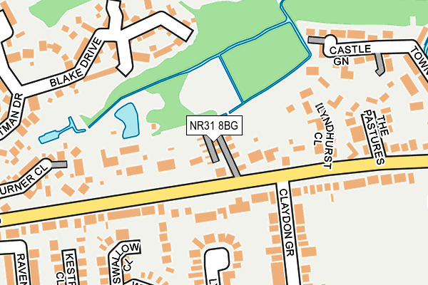 NR31 8BG map - OS OpenMap – Local (Ordnance Survey)