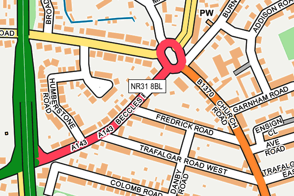 NR31 8BL map - OS OpenMap – Local (Ordnance Survey)