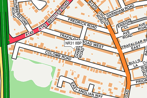 NR31 8BP map - OS OpenMap – Local (Ordnance Survey)