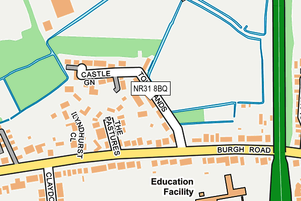 NR31 8BQ map - OS OpenMap – Local (Ordnance Survey)