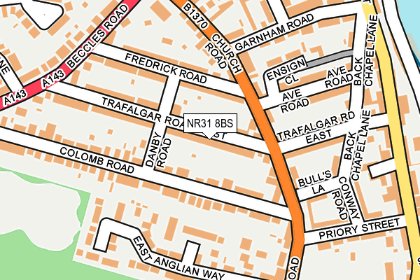 NR31 8BS map - OS OpenMap – Local (Ordnance Survey)