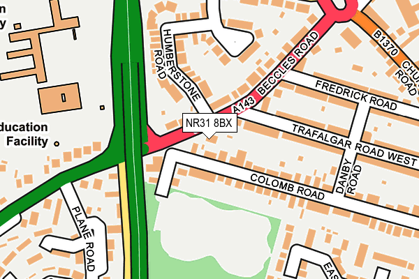 NR31 8BX map - OS OpenMap – Local (Ordnance Survey)