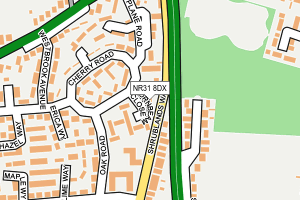 NR31 8DX map - OS OpenMap – Local (Ordnance Survey)