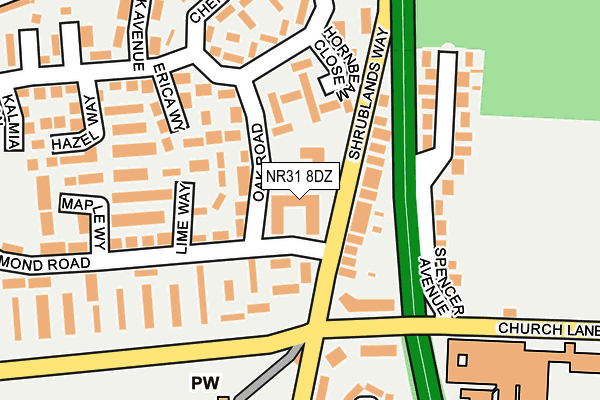 NR31 8DZ map - OS OpenMap – Local (Ordnance Survey)