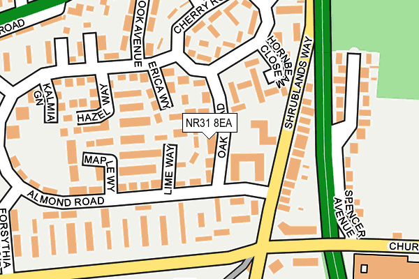 NR31 8EA map - OS OpenMap – Local (Ordnance Survey)