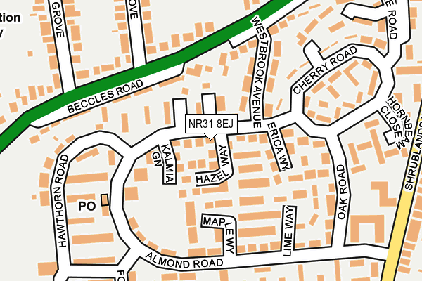 NR31 8EJ map - OS OpenMap – Local (Ordnance Survey)