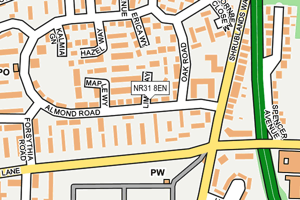 NR31 8EN map - OS OpenMap – Local (Ordnance Survey)