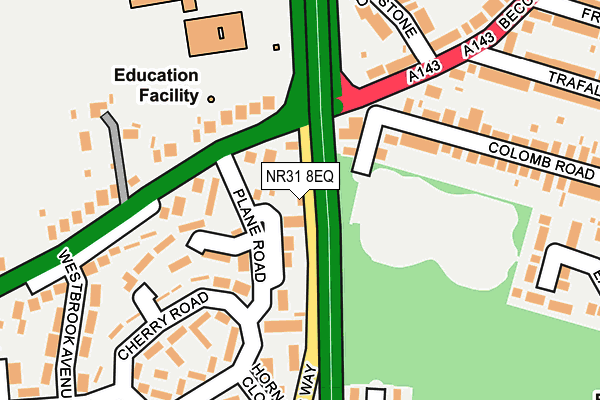 NR31 8EQ map - OS OpenMap – Local (Ordnance Survey)