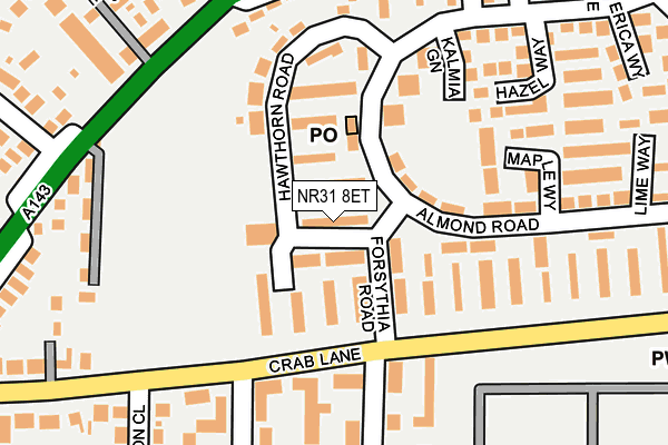 NR31 8ET map - OS OpenMap – Local (Ordnance Survey)