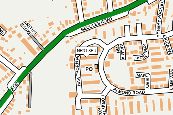 NR31 8EU map - OS OpenMap – Local (Ordnance Survey)