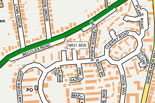 NR31 8EW map - OS OpenMap – Local (Ordnance Survey)