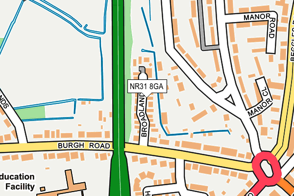 NR31 8GA map - OS OpenMap – Local (Ordnance Survey)
