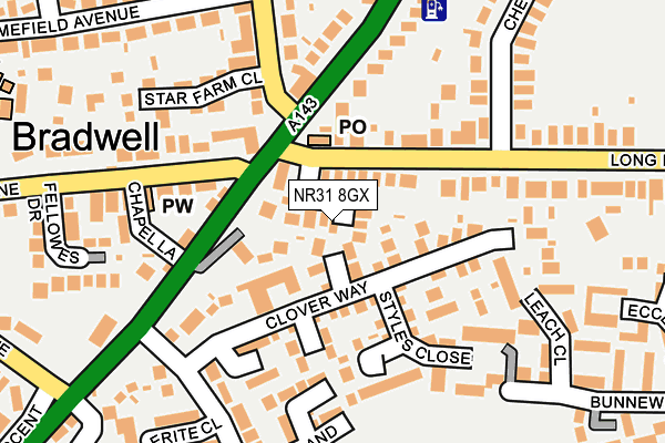 NR31 8GX map - OS OpenMap – Local (Ordnance Survey)