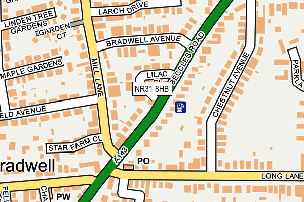 NR31 8HB map - OS OpenMap – Local (Ordnance Survey)