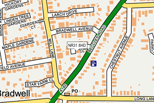 NR31 8HD map - OS OpenMap – Local (Ordnance Survey)