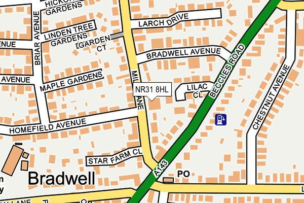 NR31 8HL map - OS OpenMap – Local (Ordnance Survey)