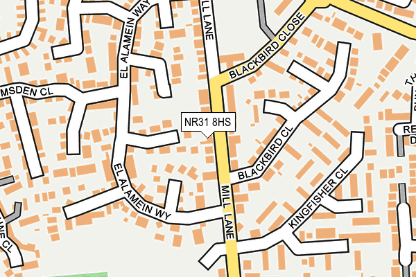 NR31 8HS map - OS OpenMap – Local (Ordnance Survey)