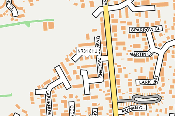 NR31 8HU map - OS OpenMap – Local (Ordnance Survey)