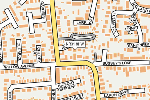 NR31 8HW map - OS OpenMap – Local (Ordnance Survey)