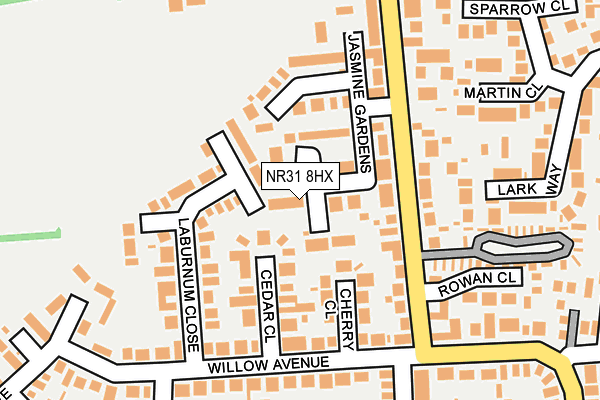 NR31 8HX map - OS OpenMap – Local (Ordnance Survey)