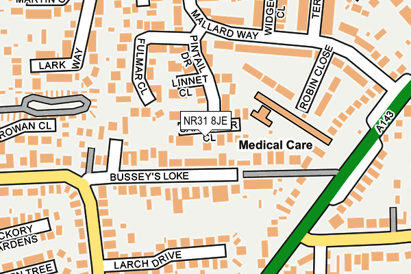 NR31 8JE map - OS OpenMap – Local (Ordnance Survey)