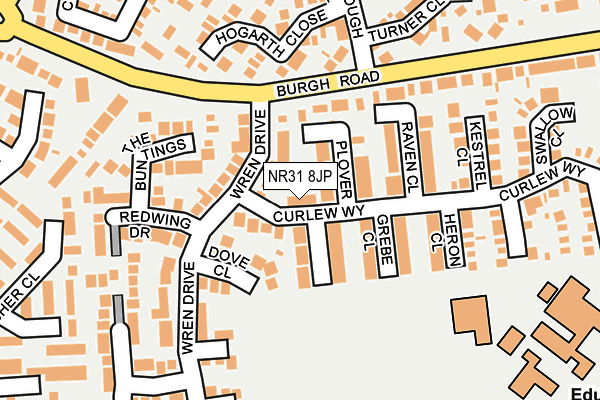 NR31 8JP map - OS OpenMap – Local (Ordnance Survey)