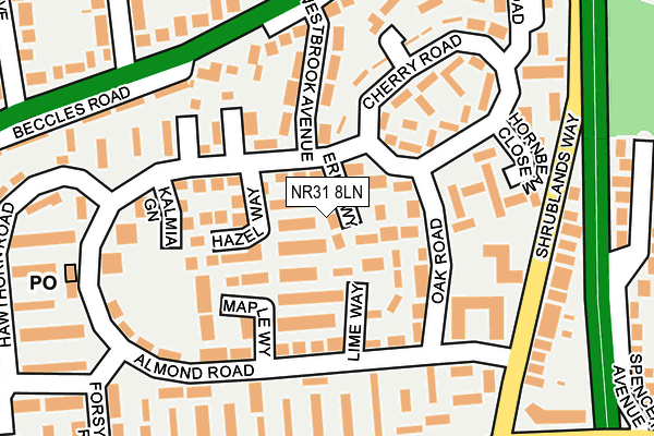NR31 8LN map - OS OpenMap – Local (Ordnance Survey)