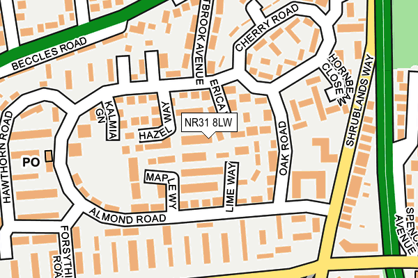 NR31 8LW map - OS OpenMap – Local (Ordnance Survey)