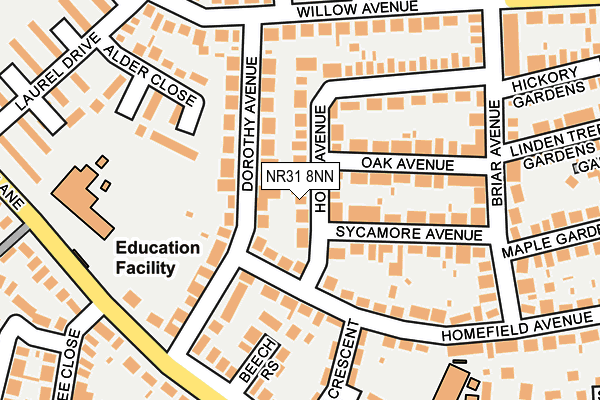 NR31 8NN map - OS OpenMap – Local (Ordnance Survey)