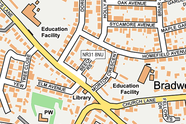 NR31 8NU map - OS OpenMap – Local (Ordnance Survey)