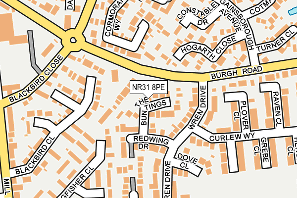 NR31 8PE map - OS OpenMap – Local (Ordnance Survey)