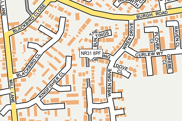 NR31 8PF map - OS OpenMap – Local (Ordnance Survey)