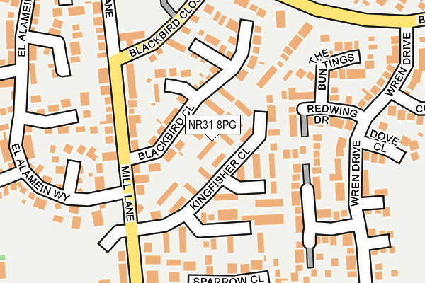 NR31 8PG map - OS OpenMap – Local (Ordnance Survey)