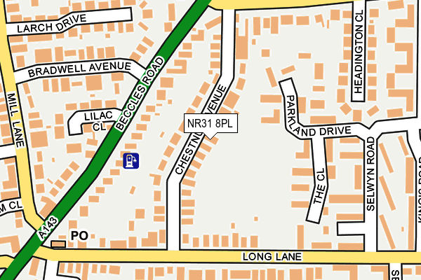NR31 8PL map - OS OpenMap – Local (Ordnance Survey)