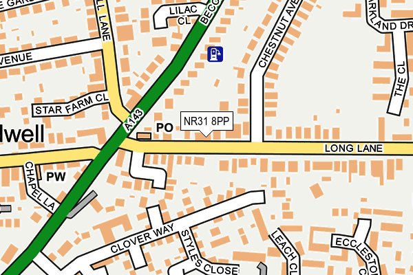 NR31 8PP map - OS OpenMap – Local (Ordnance Survey)