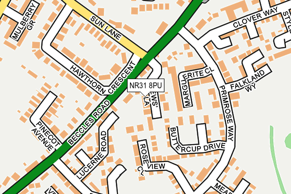 NR31 8PU map - OS OpenMap – Local (Ordnance Survey)