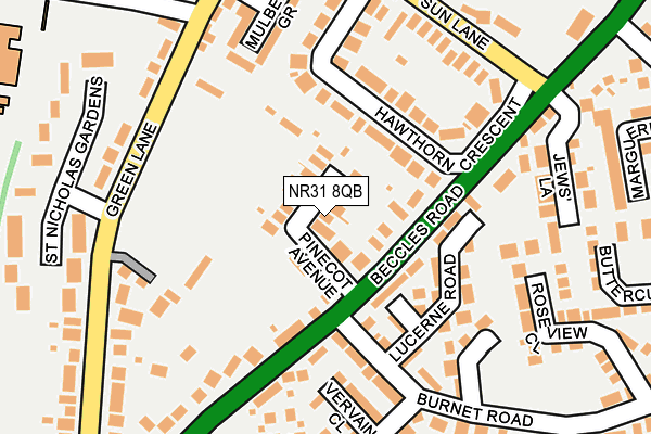 NR31 8QB map - OS OpenMap – Local (Ordnance Survey)