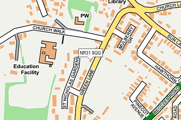 NR31 8QG map - OS OpenMap – Local (Ordnance Survey)