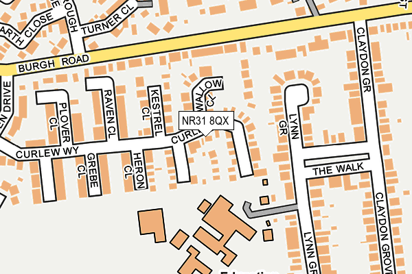 NR31 8QX map - OS OpenMap – Local (Ordnance Survey)