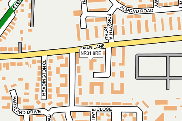 NR31 8RE map - OS OpenMap – Local (Ordnance Survey)