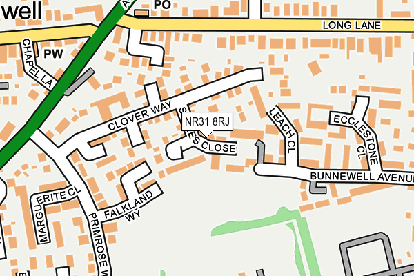 NR31 8RJ map - OS OpenMap – Local (Ordnance Survey)