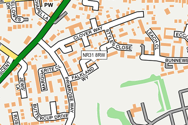 NR31 8RW map - OS OpenMap – Local (Ordnance Survey)